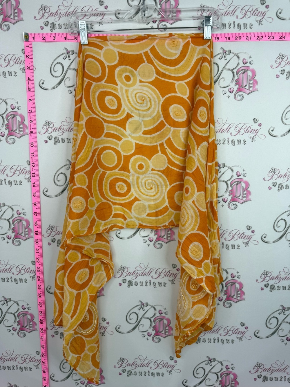 TT scarf beaded y2k swirls Orange & Cream Swirl Scarf